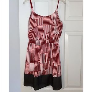 Red, white, & grey dress